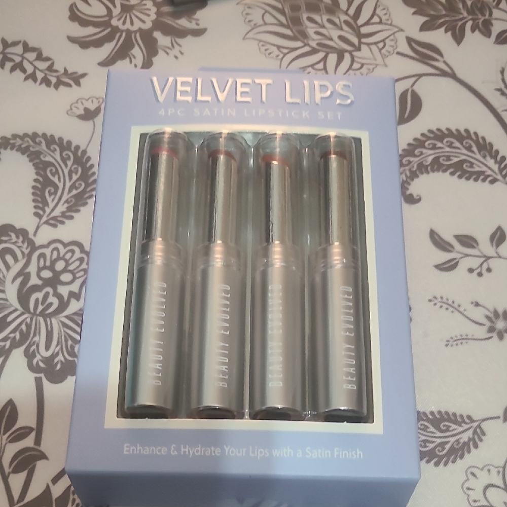 Velvet Lips Satin Lipstick Set - Silver